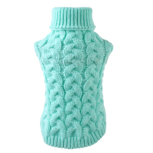 Vêtement pour Chihuahua : Pull en laine bleu avec col roulé – vêtement parfait pour garder votre petit chien ou chat au chaud