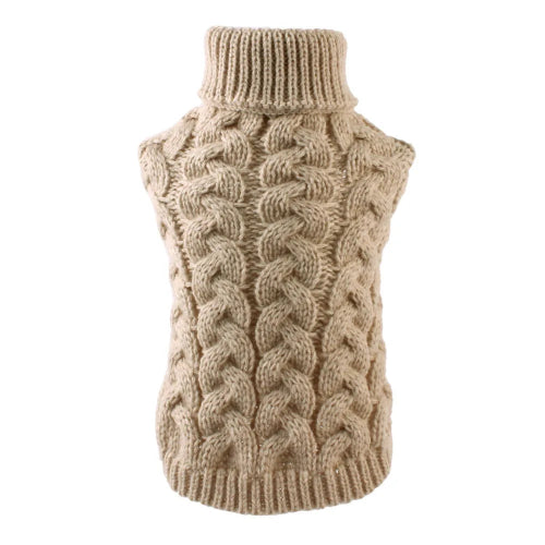 Vêtement pour Chihuahua : Pull en laine kaki avec col roulé – vêtement parfait pour garder votre petit chien ou chat au chaud
