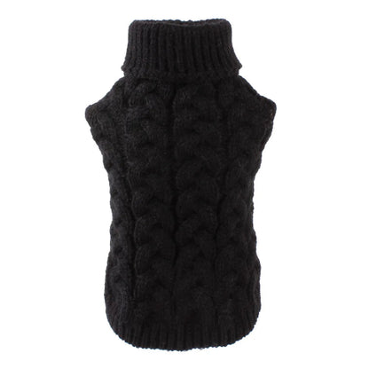 Vêtement pour Chihuahua : Pull en laine noir avec col roulé – vêtement parfait pour garder votre petit chien ou chat au chaud