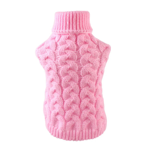 Vêtement pour Chihuahua : Pull en laine rose avec col roulé – vêtement parfait pour garder votre petit chien ou chat au chaud