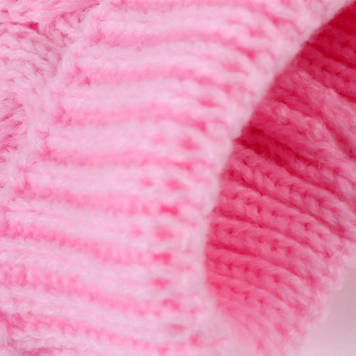 Vêtement pour Chihuahua : Pull en laine rose avec col roulé – vêtement parfait pour garder votre petit chien ou chat au chaud - vue zoom