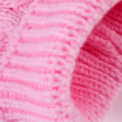 Vêtement pour Chihuahua : Pull en laine rose avec col roulé – vêtement parfait pour garder votre petit chien ou chat au chaud - vue zoom