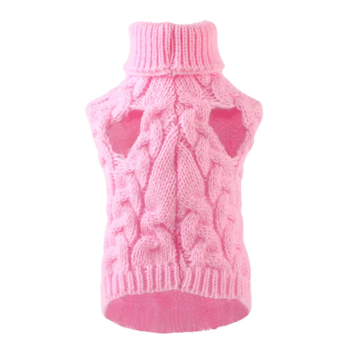 Vêtement pour Chihuahua : Pull en laine rose avec col roulé – vêtement parfait pour garder votre petit chien ou chat au chaud
