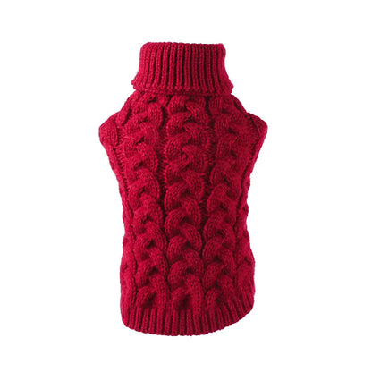 Vêtement pour Chihuahua : Pull en laine rouge avec col roulé – vêtement parfait pour garder votre petit chien ou chat au chaud