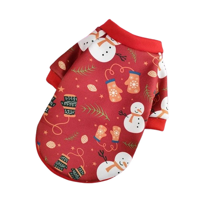 Pull pour Chihuahua rouge avec motifs de noël – Confortable, vêtement parfait pour garder votre petit chien ou chat au chaud