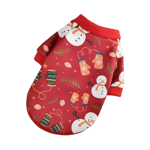 Pull pour Chihuahua rouge avec motifs de noël – Confortable, vêtement parfait pour garder votre petit chien ou chat au chaud