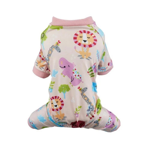 Pyjama rose motifs animaux pour Chihuahua – Confortable, idéal pour garder votre petit chien ou chat au chaud pendant la nuit
