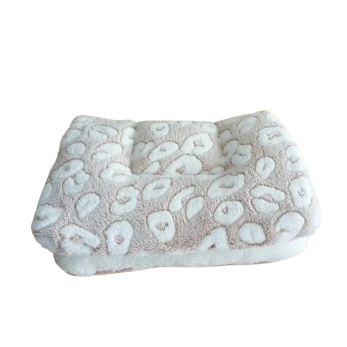 Niche pour Chihuahua - Tapis d'appoint beige avec motif tâches – Confortable pour accueillir votre petit chien ou chat