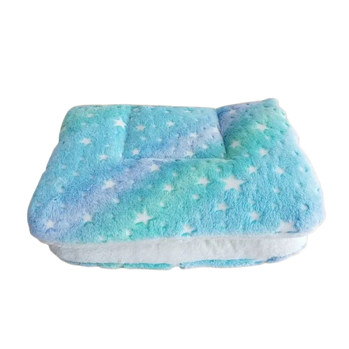 Niche pour Chihuahua - Tapis d'appoint bleu avec motif étoiles – Confortable pour accueillir votre petit chien ou chat