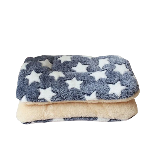 Matelas pour Chien : Tapis Rembourré Bleu Marine grandes étoiles