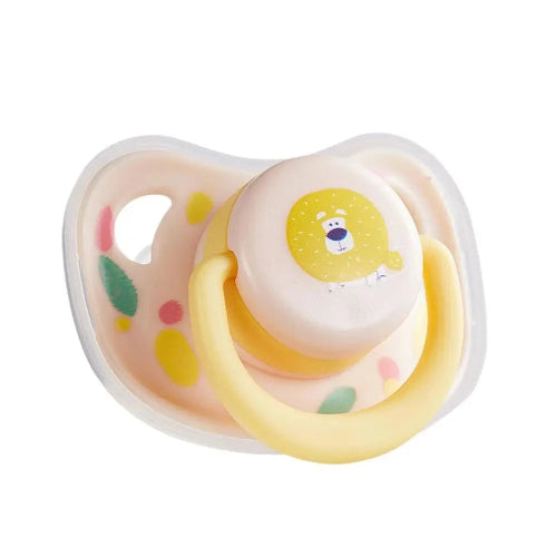Accessoire pour Chihuahua : Tétine bébé jaune avec motif lion – Douce et pratique, idéale pour apaiser votre petit chien ou chat