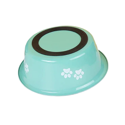 Dog Bowl: Blue stainless steel