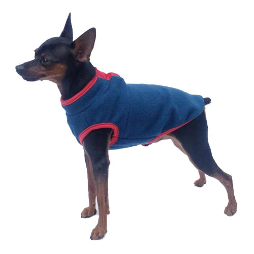 Manteau pour Chihuahua : veste polaire bleue – Confortable, parfait pour protéger votre petit chien ou chat pendant les promenades - vue de coté