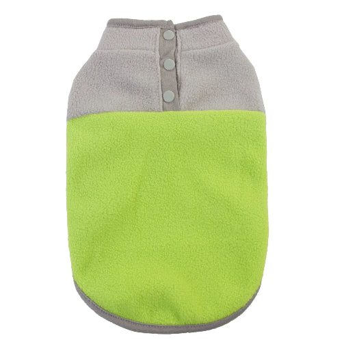 Manteau pour Chihuahua : veste polaire gris et vert – Confortable, parfait pour protéger votre petit chien ou chat pendant les promenades