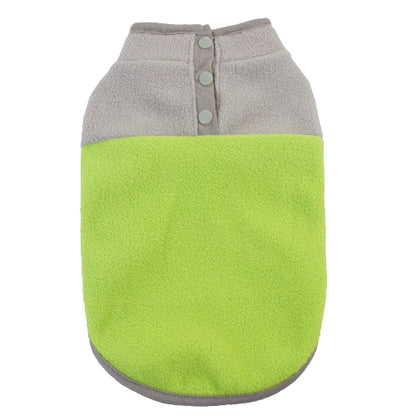 Manteau pour Chihuahua : veste polaire gris et vert – Confortable, parfait pour protéger votre petit chien ou chat pendant les promenades