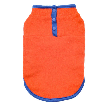 Manteau pour Chihuahua : veste polaire orange et bleue – Confortable, parfait pour protéger votre petit chien ou chat pendant les promenades