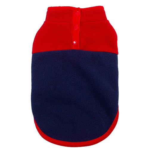 Manteau pour Chihuahua : veste polaire rouge et bleue – Confortable, parfait pour protéger votre petit chien ou chat pendant les promenades